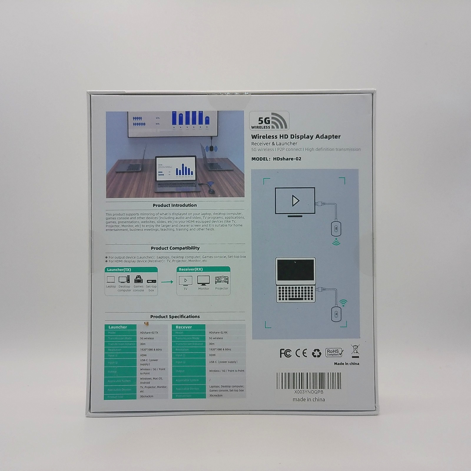 Wireless HD Display Adapter Receiver & Launcher