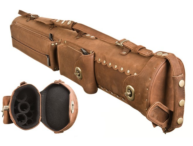 InStroke 3x7 Brown ISB37 Buffalo Pool Cue Hard Case Leather Design