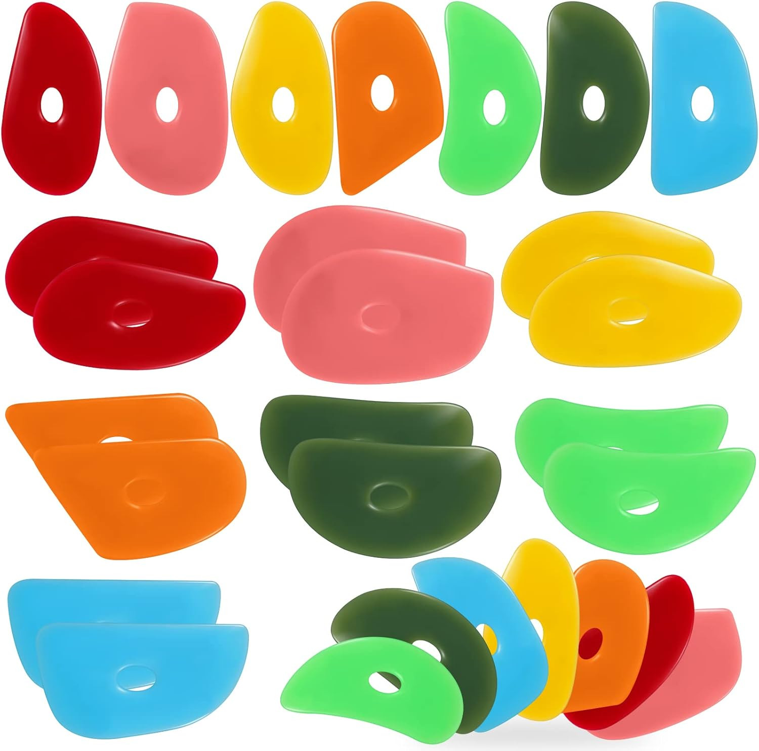 21 Pcs Soft Ribs for Pottery Clay Silicone Rib Ceramics Tools Pottery Rubber Cla