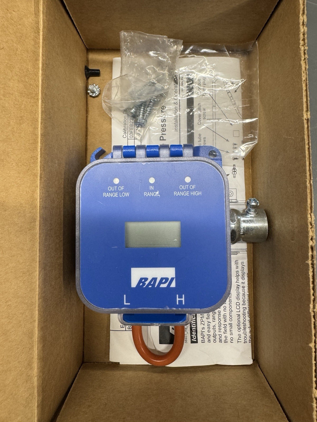 BAPI High Range ZPM - Zone Pressure Sensor BA/ZPM-HR-NT-D New in box surplus