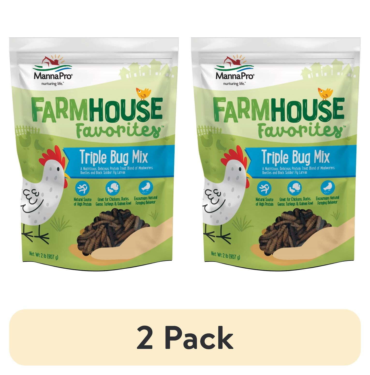 Farmhouse Favorites Chicken Treats - Triple Bug Mix - 1 Bag - 2lb