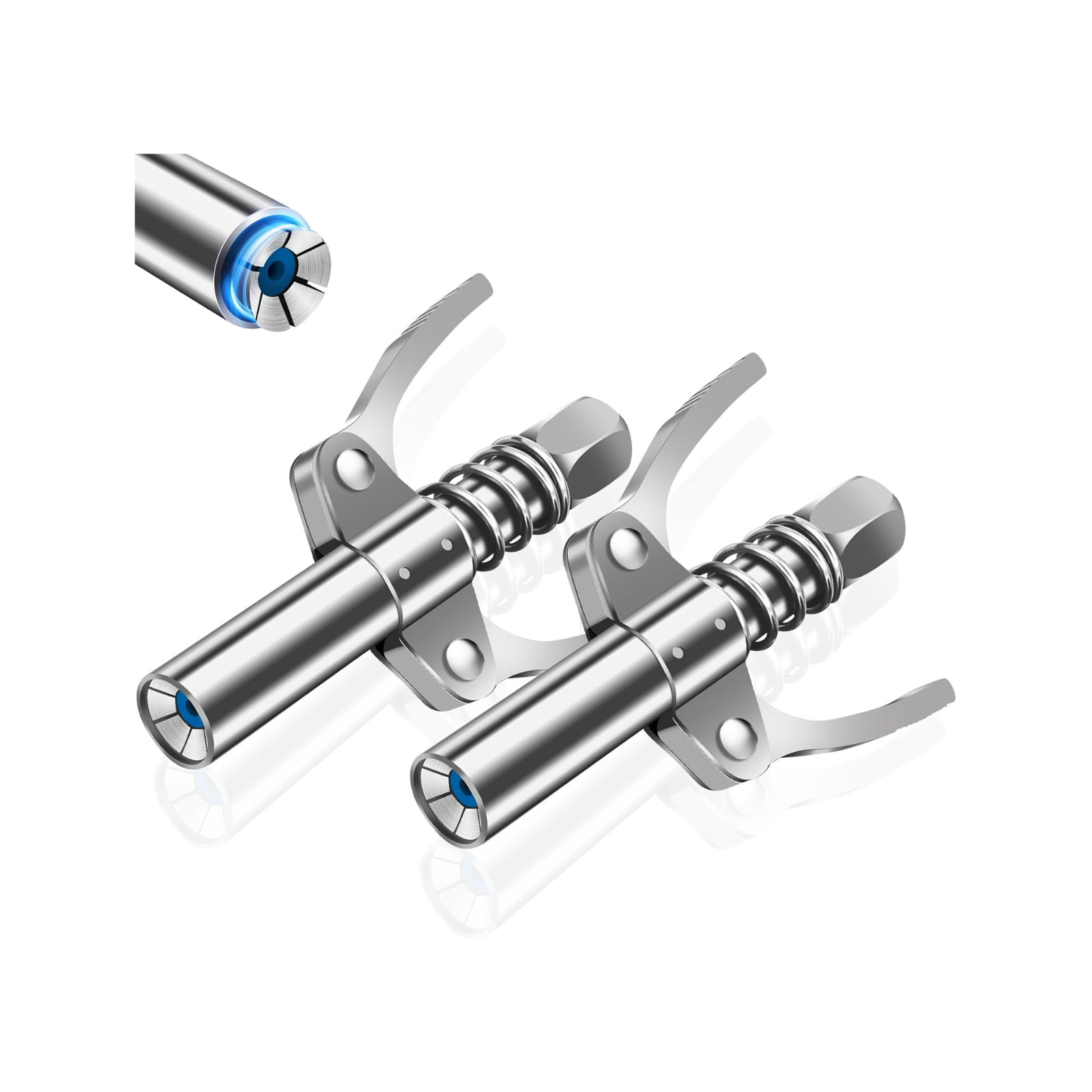 Grease Gun Coupler 12000 PSI Leak Proof 1/8 NPT Grease Tip 2 Pack