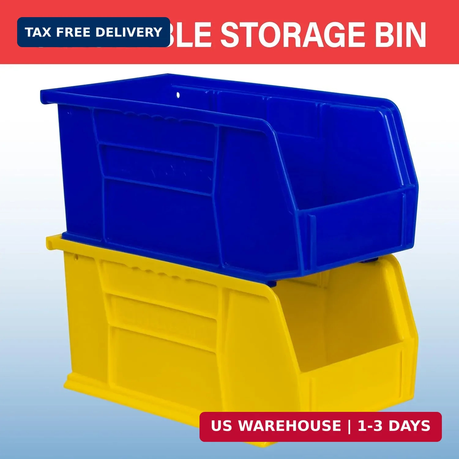 30230 AkroBins Plastic Storage Bins, Space-Saving Stackable Bins for Garage, Pan