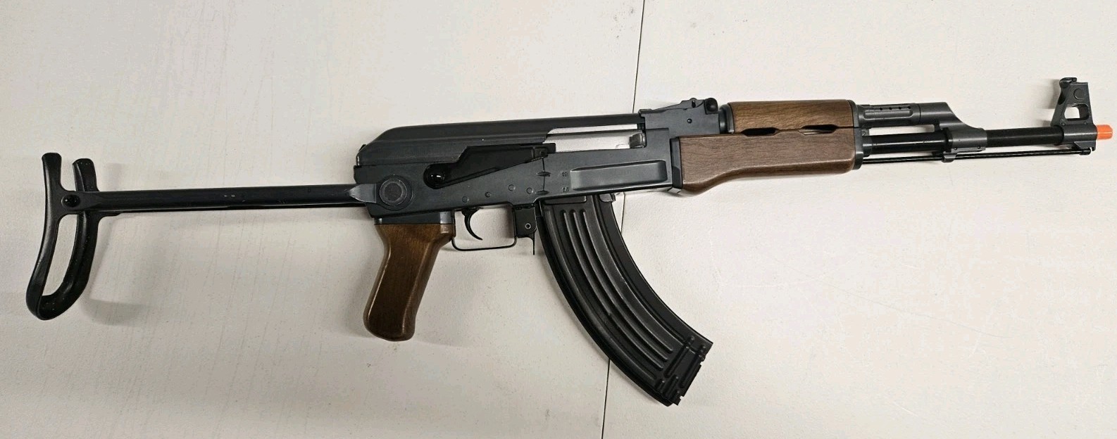 Airsoft AK47 CQC Metal Wood Grain Electric Rifle No Charger Included