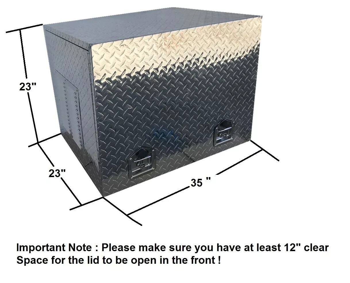 35"X23"X23" Aluminum Diamond Plate Generator Tool Box