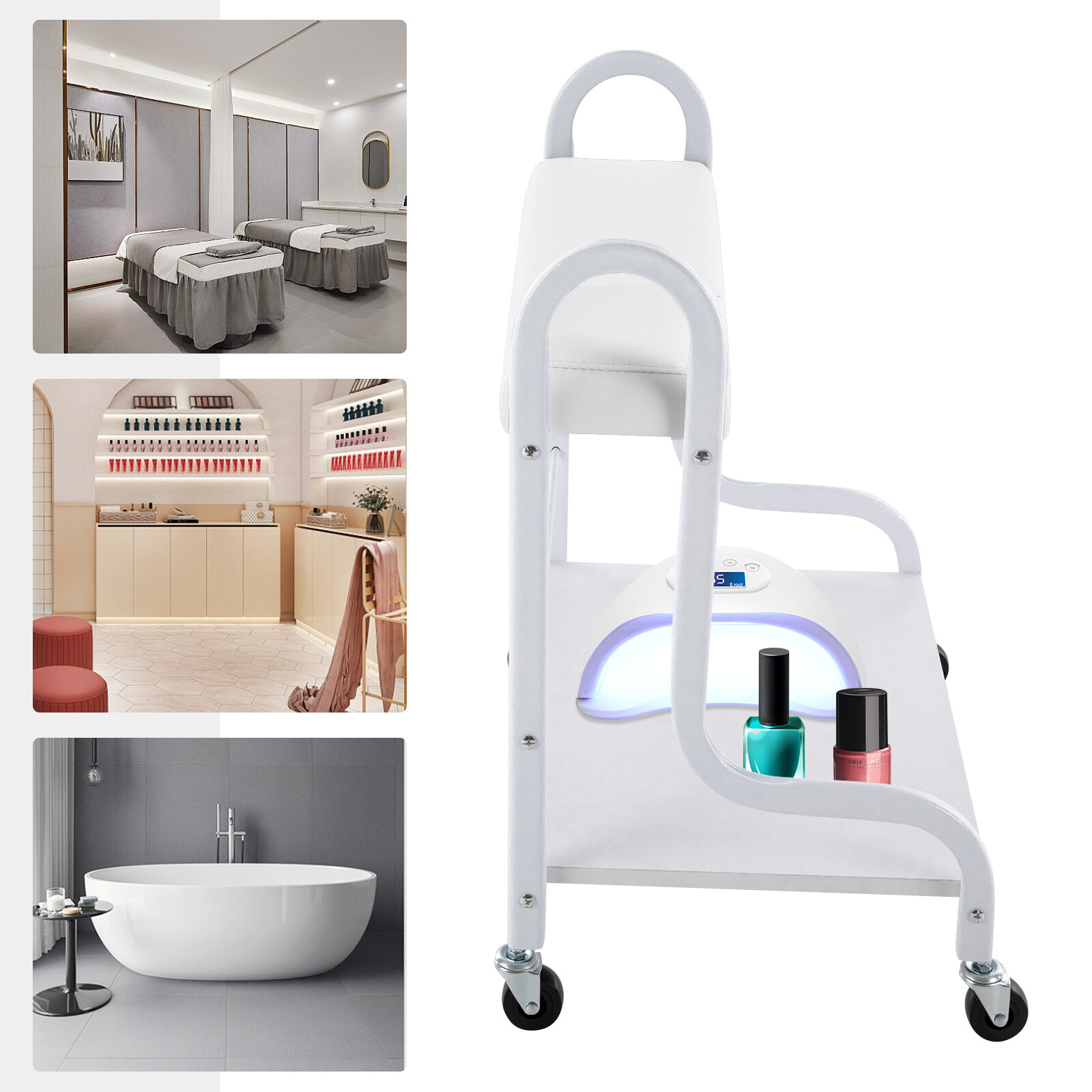 Beauty Salon Nail Or Foot Bath Spa Portable Esthetician Trolley Cart for Foot