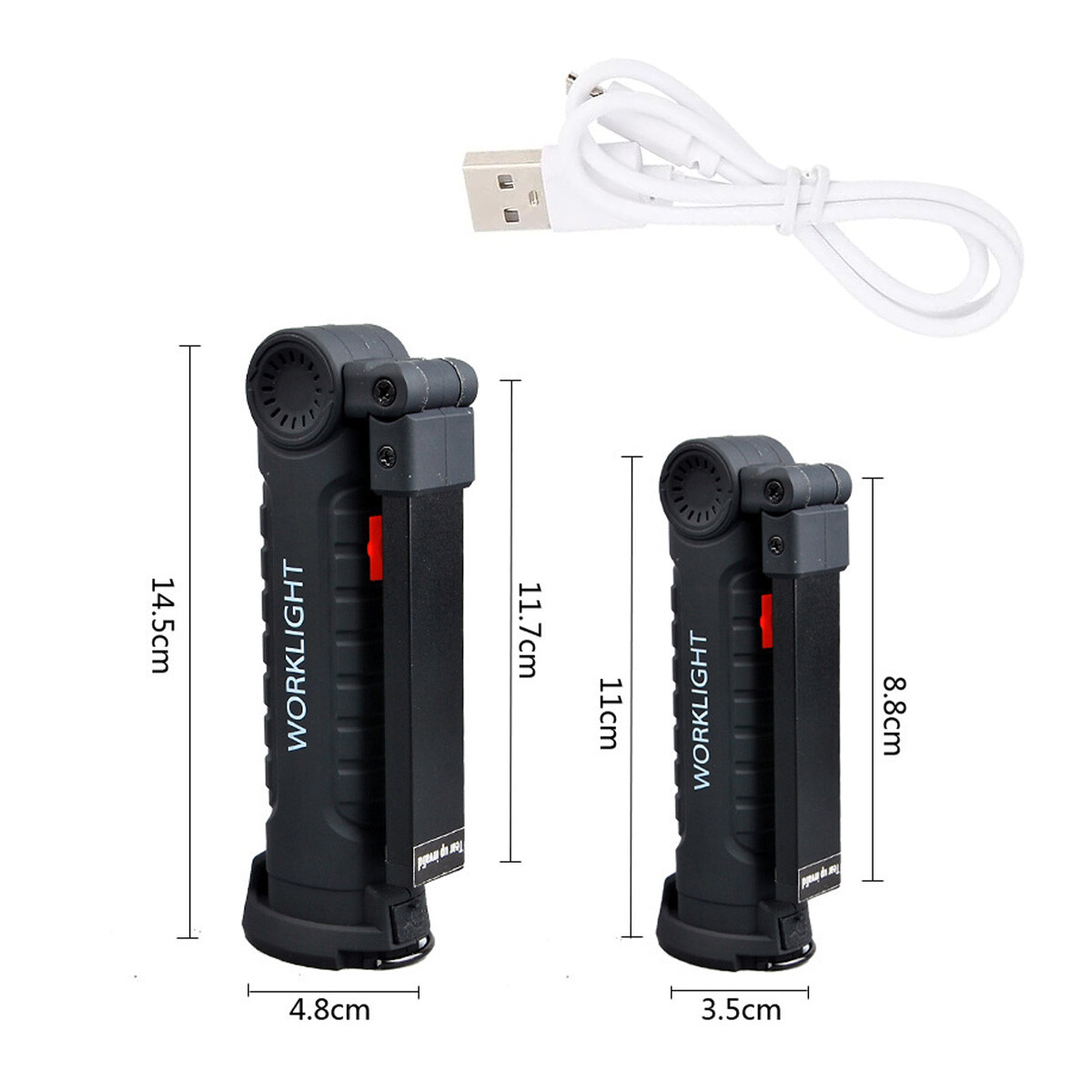 Magnetic Rechargeable COB LED RED Work Light Lamp Flashlight Folding Torch Lot