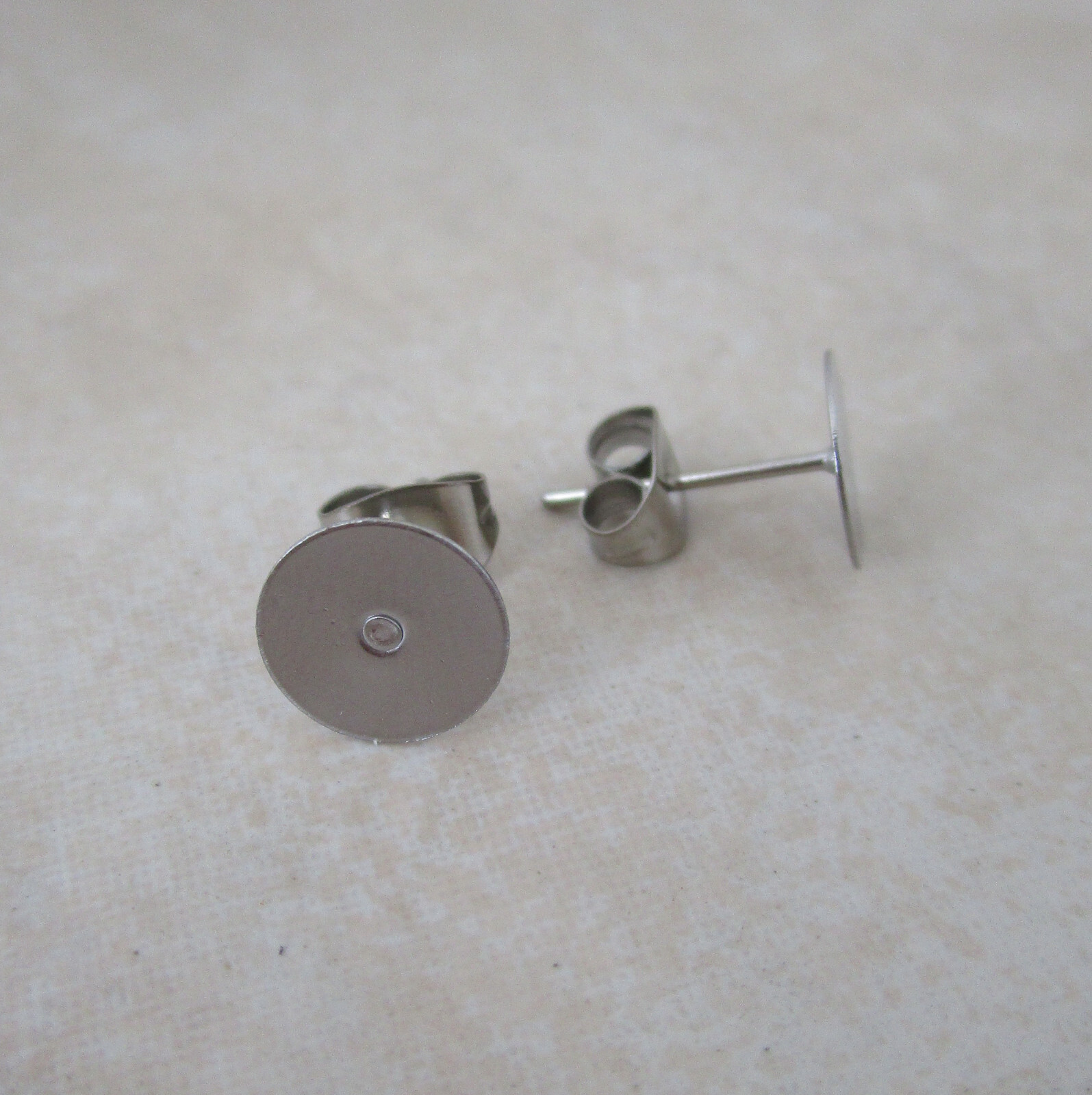 12 pairs earring studs 8mm pad hypoallergenic stainless steel