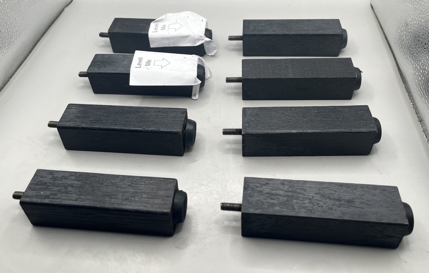 Bed Risers 4” 8-Pack Black Wooden New Screw- In Rectangular