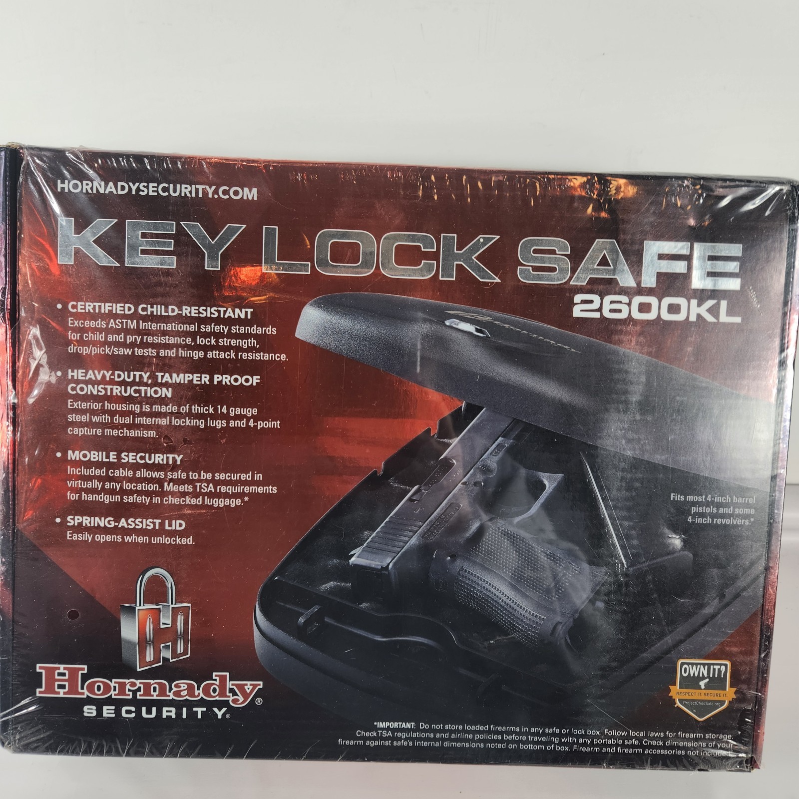 Hornady Security KEY LOCK Safe 2700KL Steel Black Child Resistant Gun Safe Box