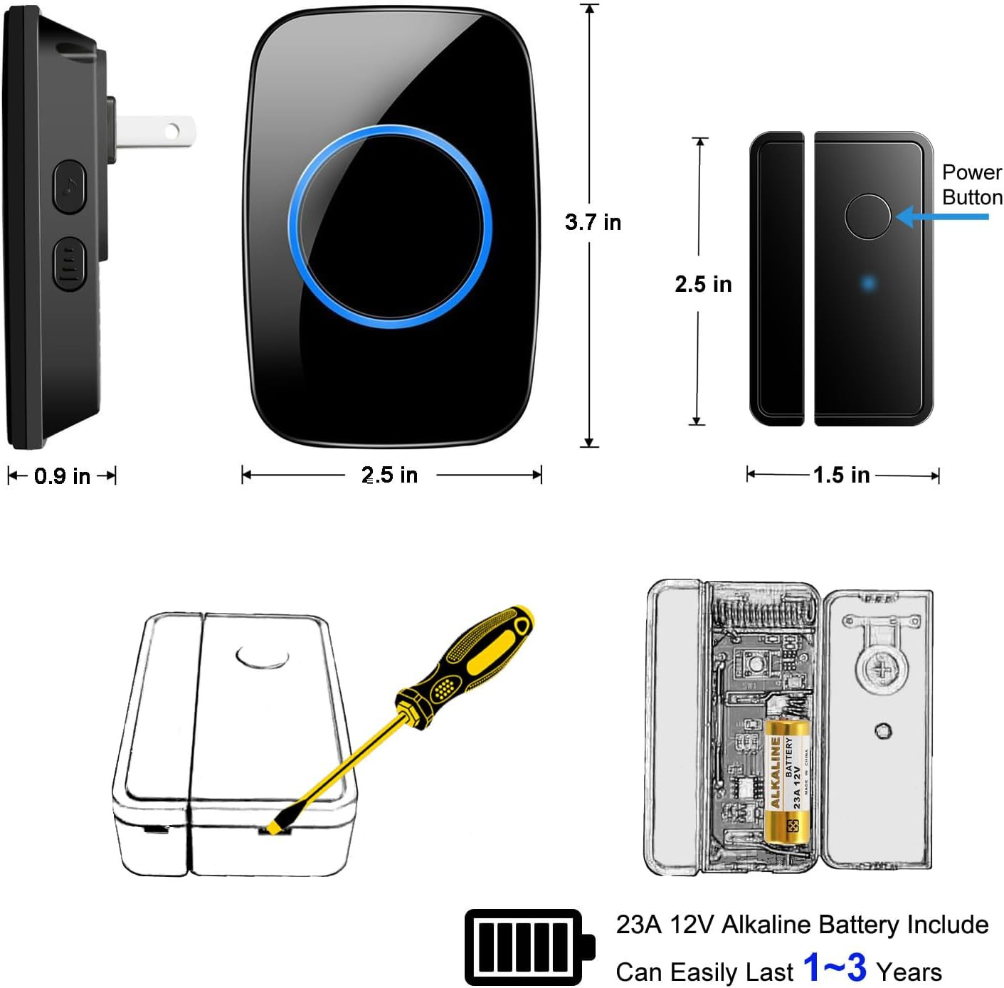 Door Chime When Door Opens, Fullhouse Door Sensor Wireless Entry Alarm
