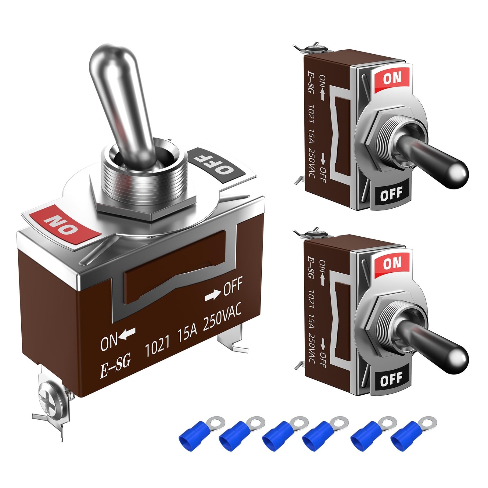 3 Pcs Toggle Switch, 12V 30A Heavy Duty ON/Off 2Pin SPST Toggle Switch with T...