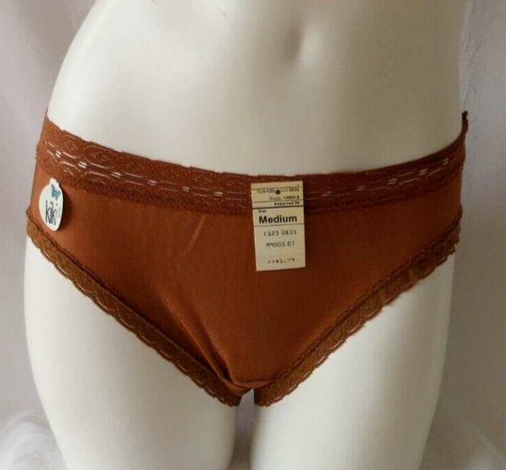 VINTAGE KIKI Sheer Bronze SHIMMER Size 6/M Bikini Panties Old School