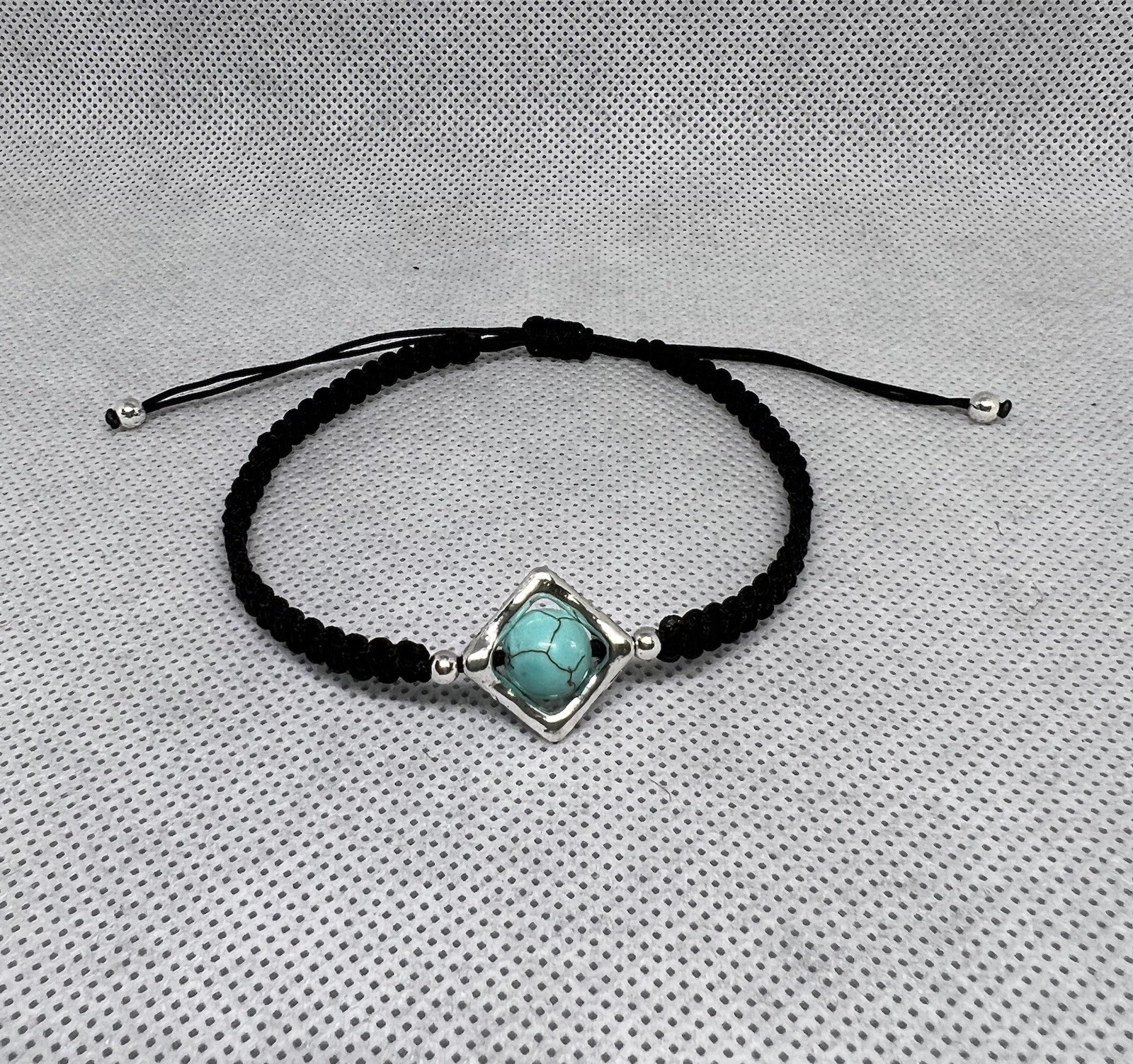 Blue Turquoise bracelet, Macrame Adjustable Bracelet, Gift Idea