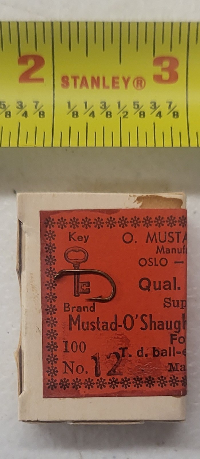 Mustad O'Shaughnessy Hooks, Size 12, 100 Count, 1 Box (New) 3408