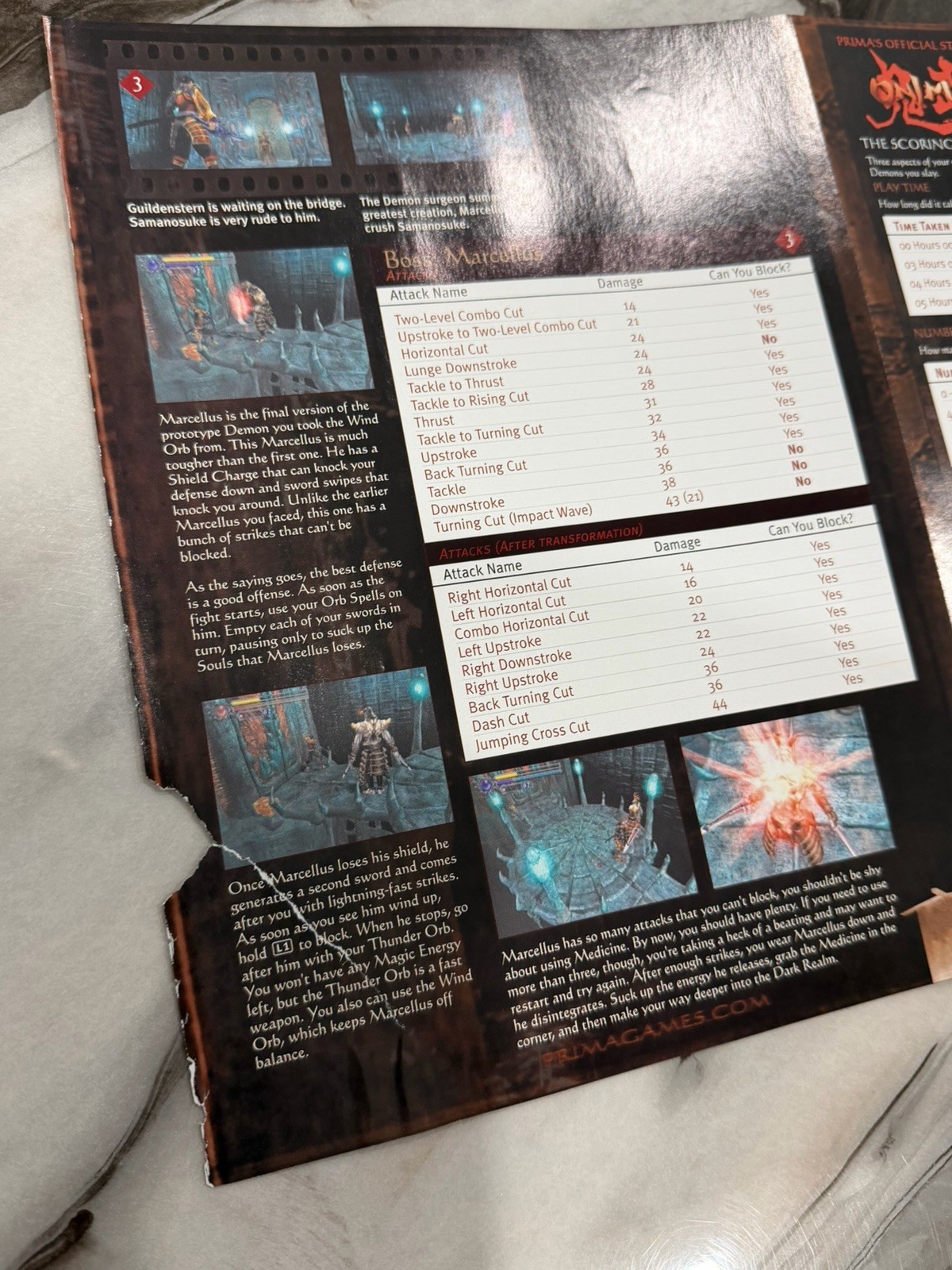 Onimusha: Warlords Official Strategy Guide Ps1 Capcom Secrets Section!