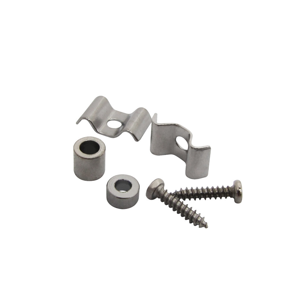FLEOR 10 Pairs Chrome Guitar String Tree Guide String Retainers with Screws