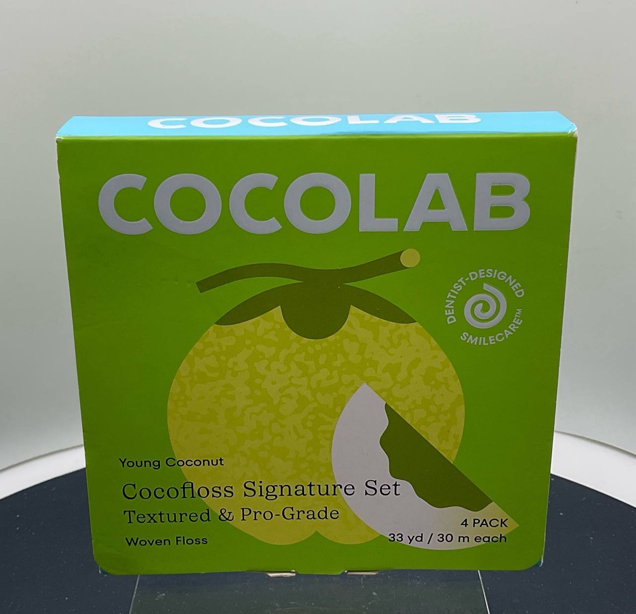 Cocolab Cocofloss Young Coconut Signature Set Textured Pro-Grade Woven Floss 4Pk