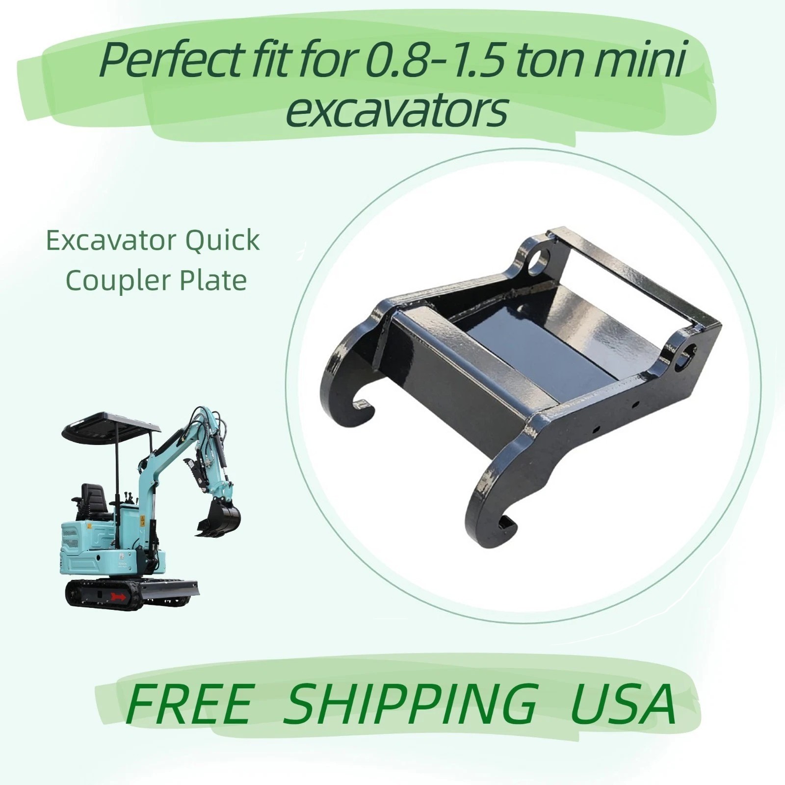 16mm Thick Excavator Quick Hitch Plate for 0.8-1.5Ton Mini Excavator,36.5mm Hole