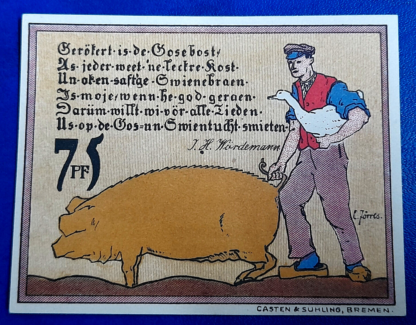 DIEPHOLZ NOTGELD 75 PFENNIG 1921 EMERGENCY MONEY GERMANY BANKNOTE (30281)