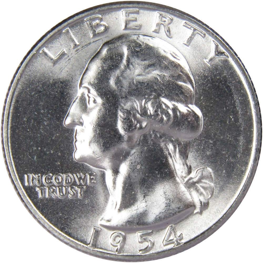 1954 S Washington Silver Quarter Uncirculated Mint State 25c Coin