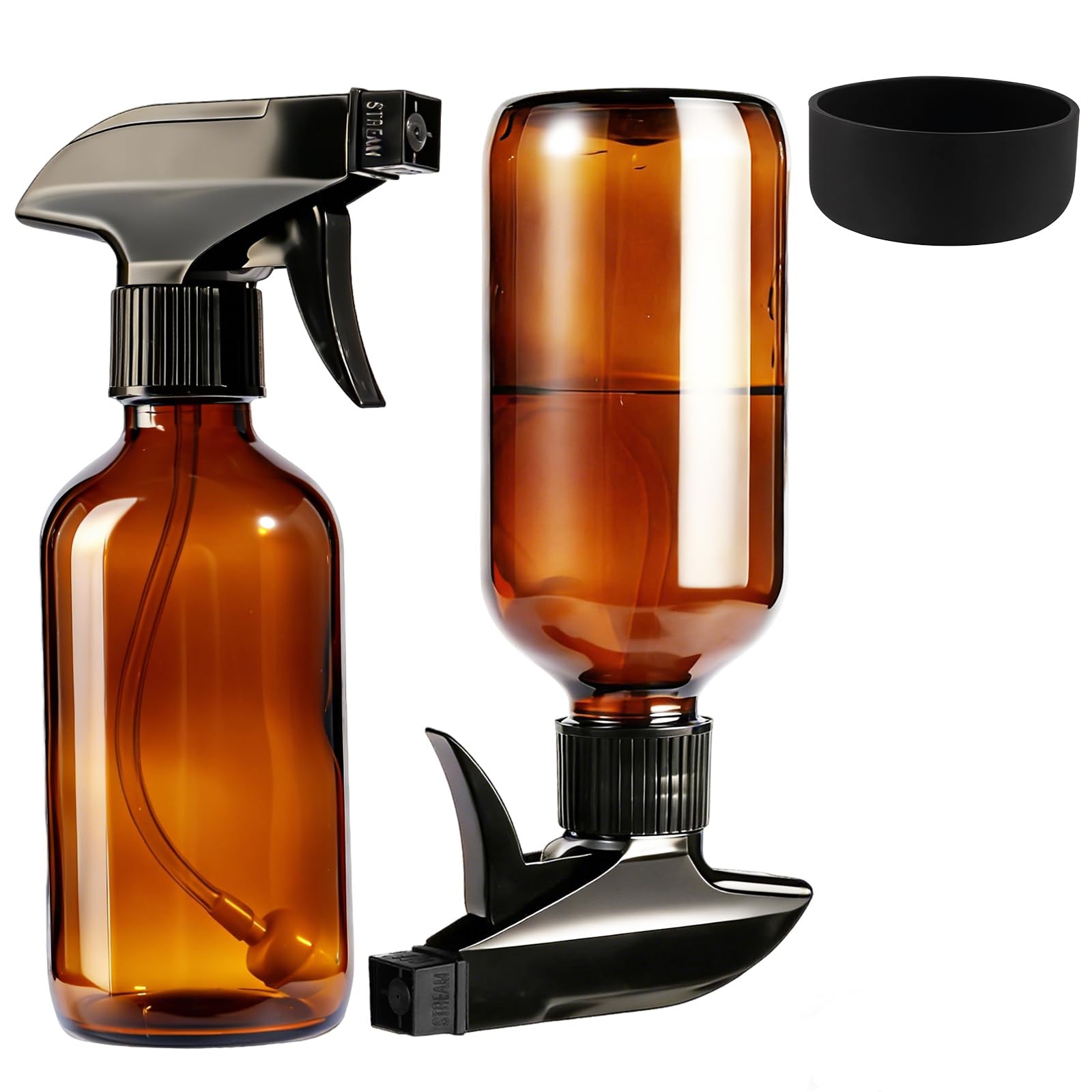 2 Pack Glass Spray Bottles for Cleaning，8oz 240ml Spray Bottle with Weighted ...