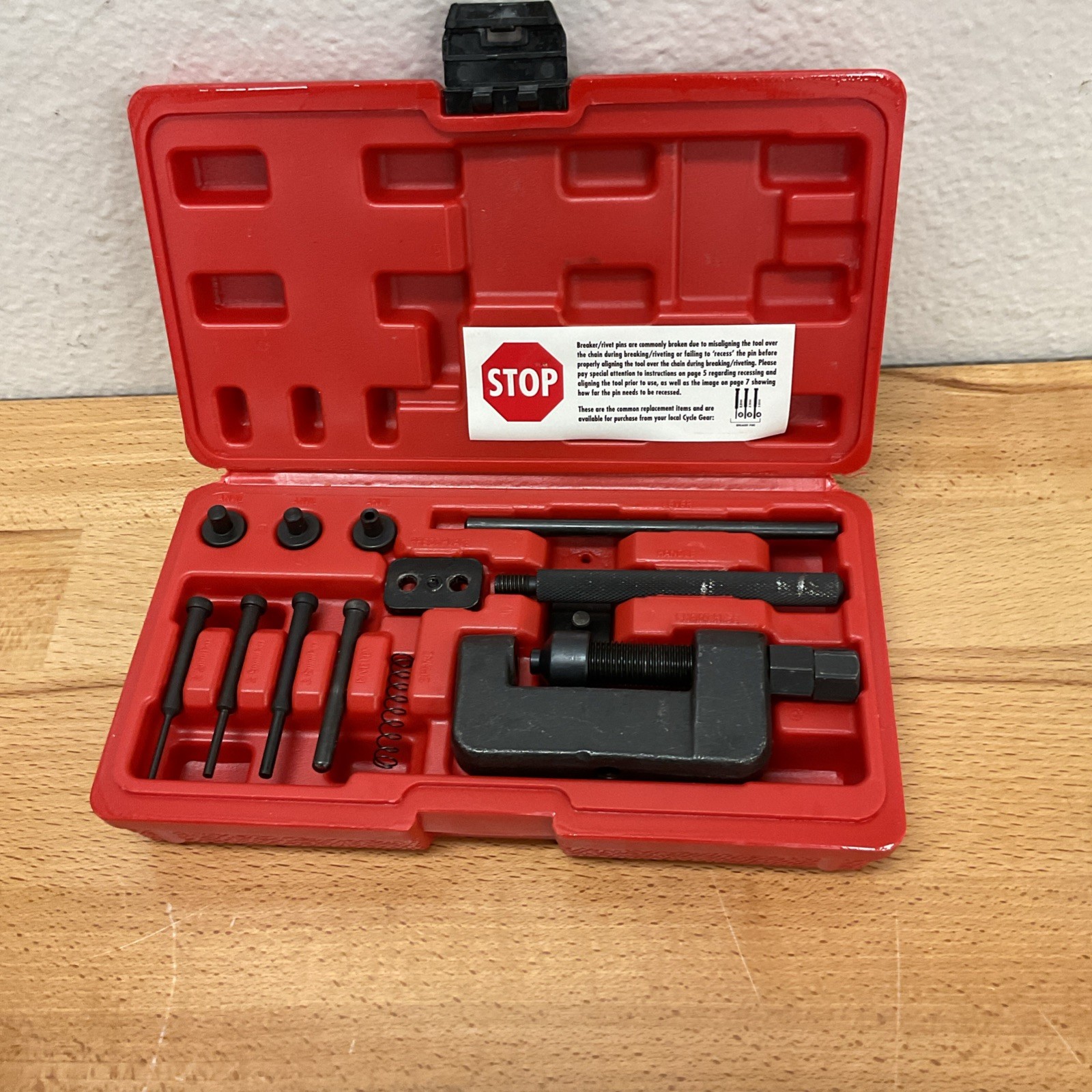 Stockton Tool Company Chain Breaker And Rivet Tool Kit - Red