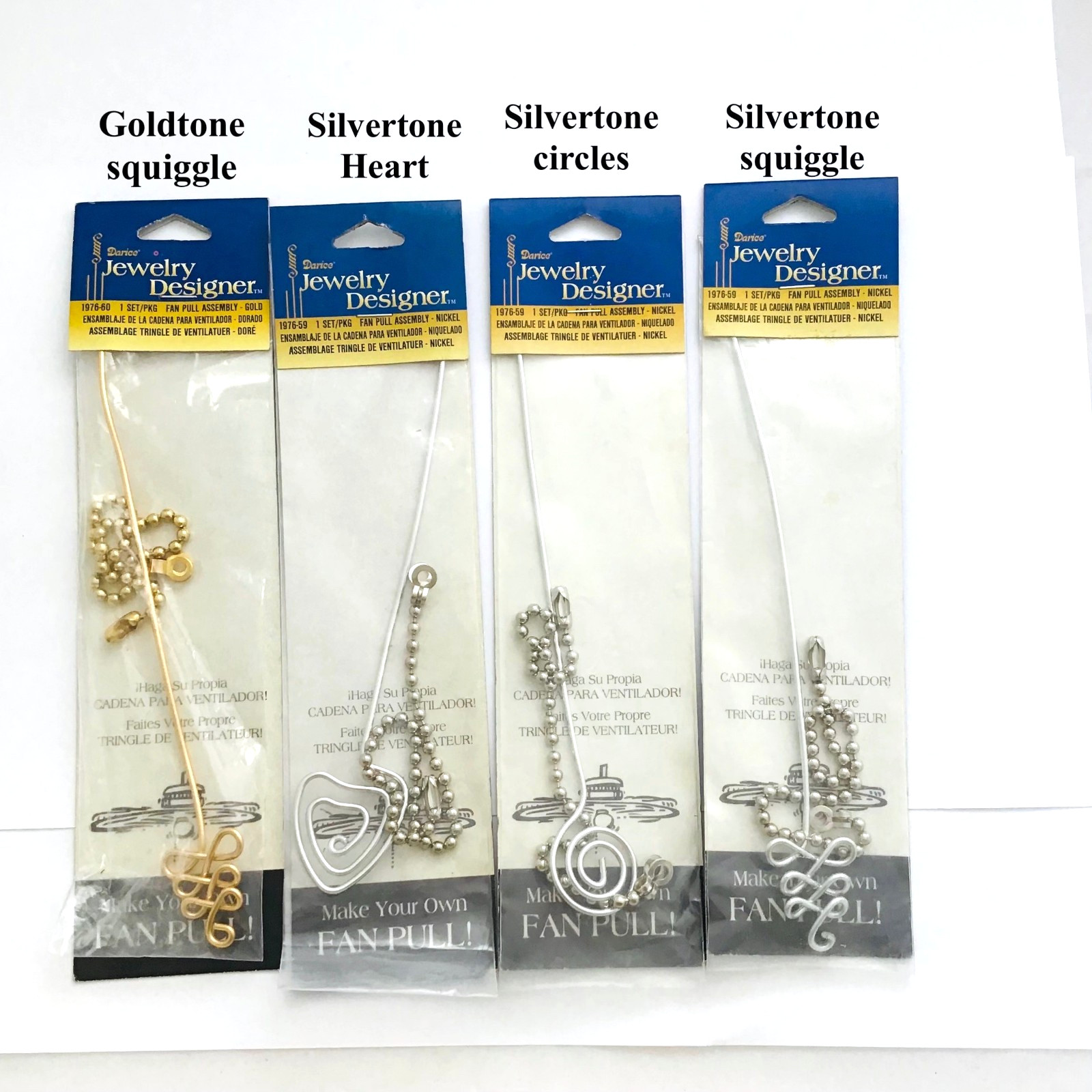 DARICE  Fan Pulls 4 PC NEW Add your own Beads Craft Art Gift