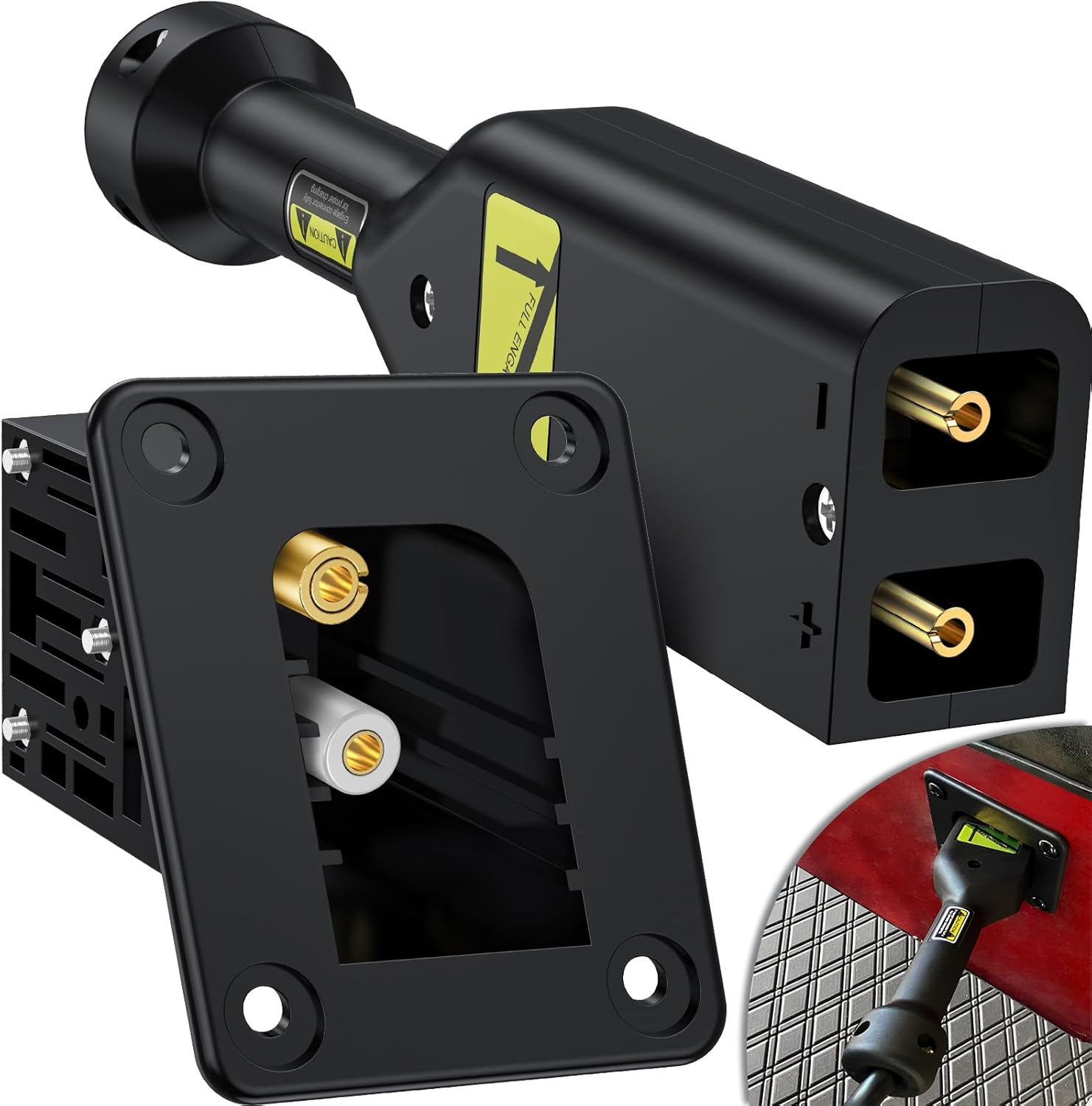 36V EZGO Powerwise Charger Receptacle and W/Handle Plug, Golf Cart Charging Port