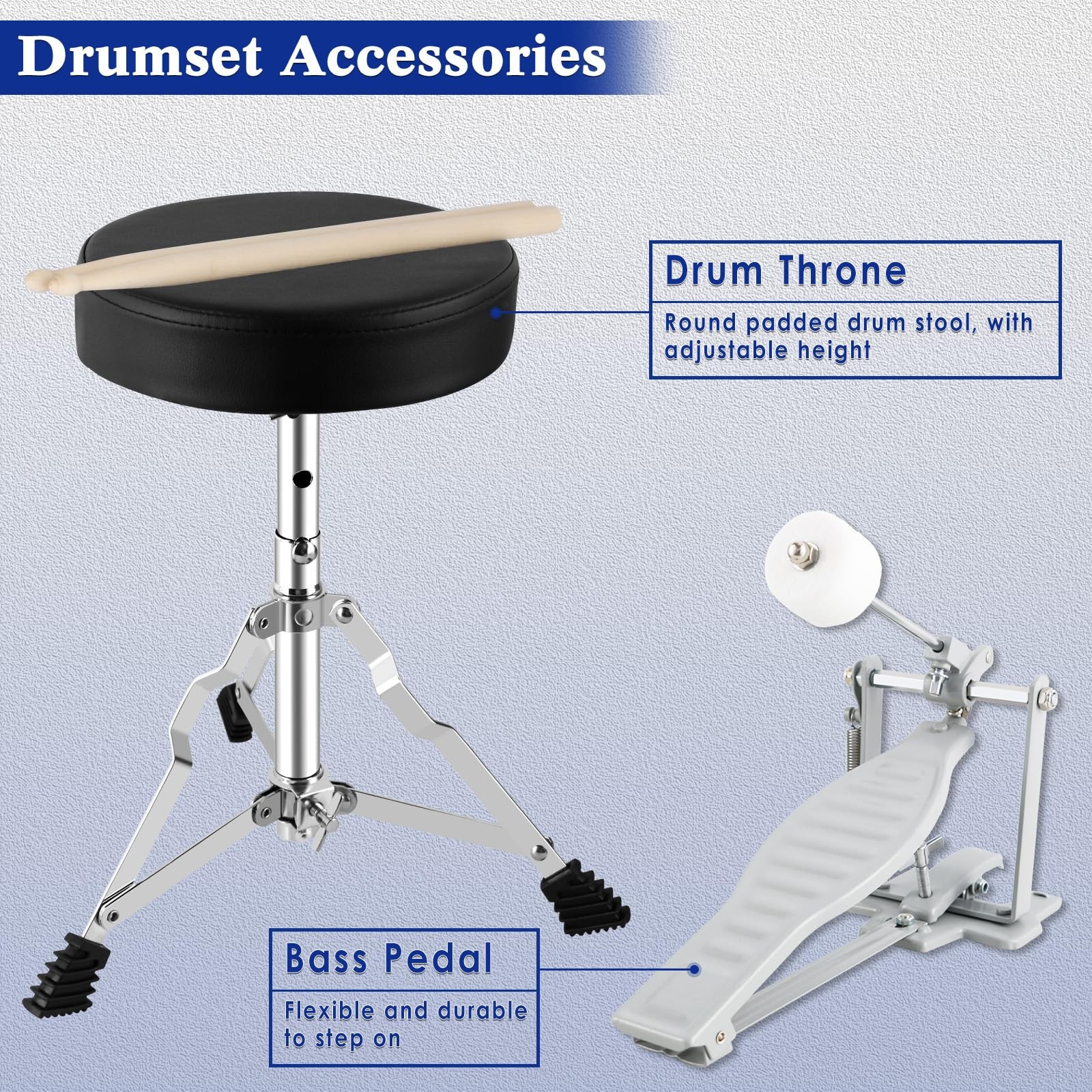 Junior Drum Set, 3 Piece 14'' Junior Drum sets for Drummer,Beginner, Drum Set...