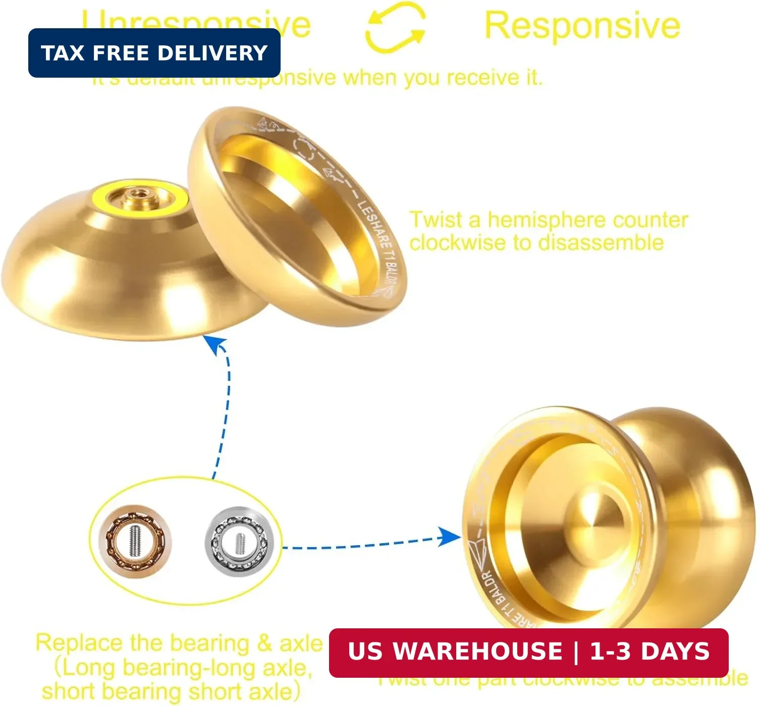 Professional Unresponsive Yoyo for Pros and Responsive Yoyos for Kids Beginners,