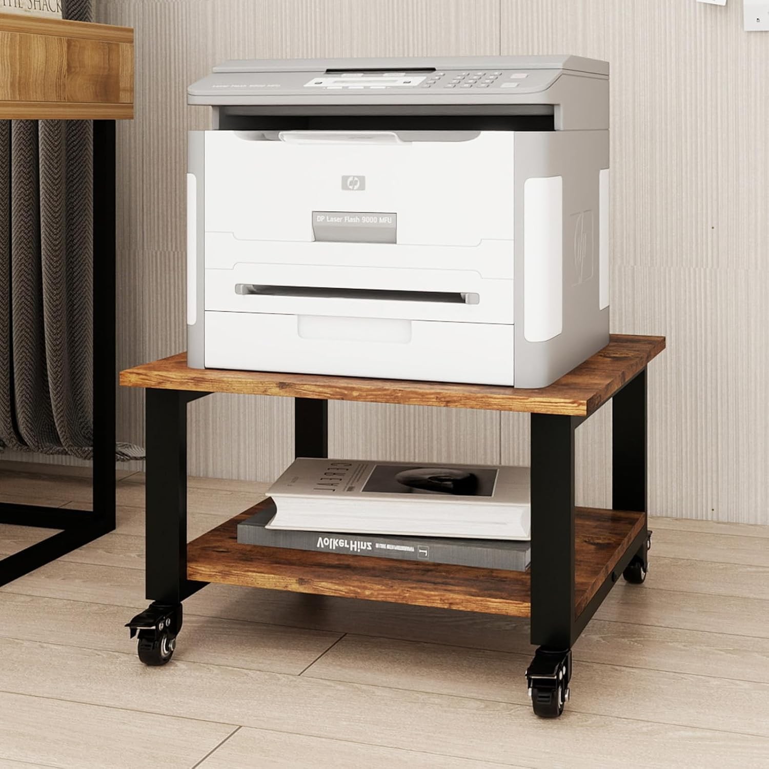 2 Tier Laser Printer Stand,19.7''x19.7''x12.6'' Large Printer Table Copier Stand