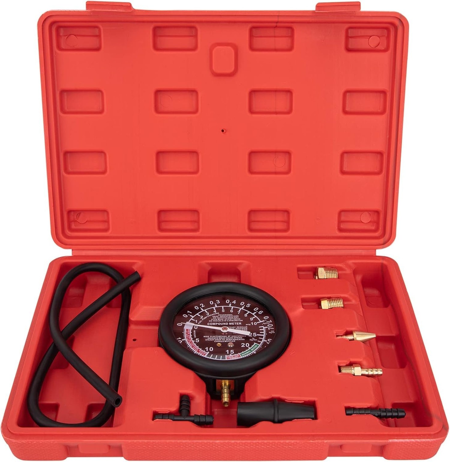 Vacuum Gauge Automotive Tester Kit, Carburetor Fuel Pressure Tester Diagnosti...