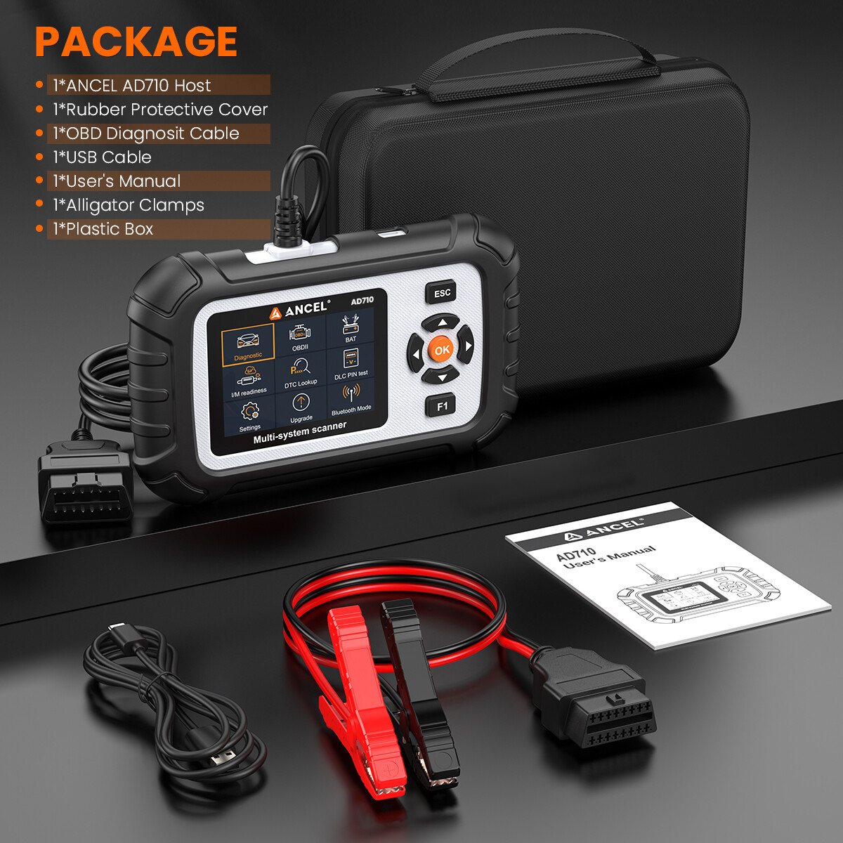 ANCEL AD710 Scanner OBD2 Reader Car Engine ABS SRS Diagnostic Tool EPB ABS Reset
