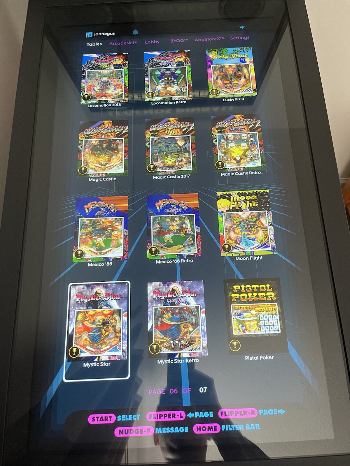 atgames legends pinball HD with 84 tables installed