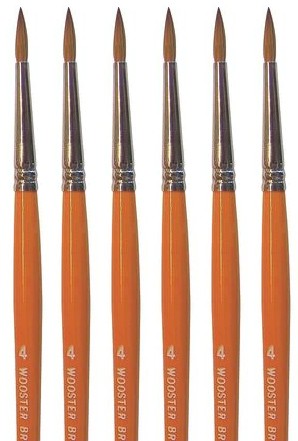 Wooster Genuine -4 Red Sable Watercolor Pointed Artist Paintbrush - F1627-4-6PK