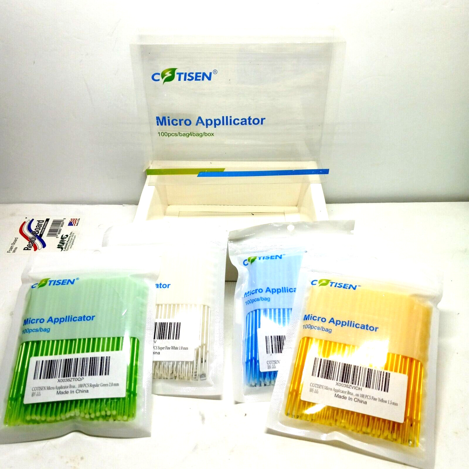 Dental Micro Applicators Multicolor 400 Applicators 100 Per Bag  Fine 1.5mm