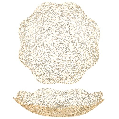 Decorative Dish for Home Decor and Centerpieces - Vegetable Fruit Large Gold