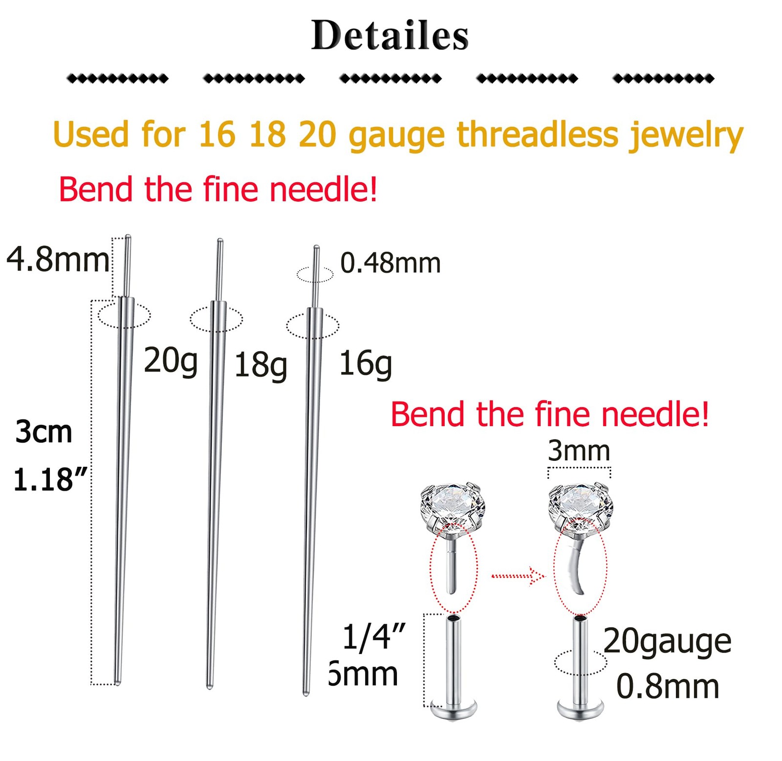 Piercing Taper Threadless Piercing Changing Tool Piercing Taper Insertion Too...