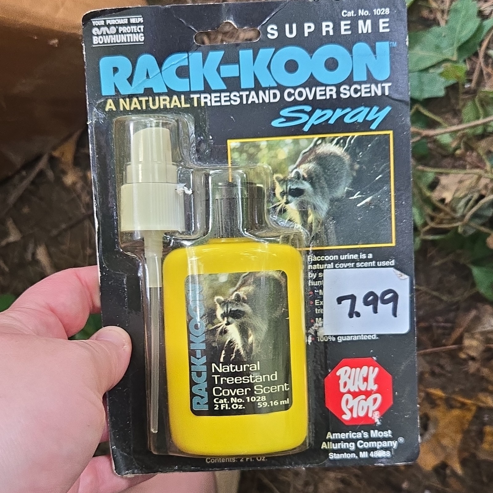 Buck Stop Rack-Koon Raccoon Masking Scent Treestand Cover Spray 2 fl oz 1028