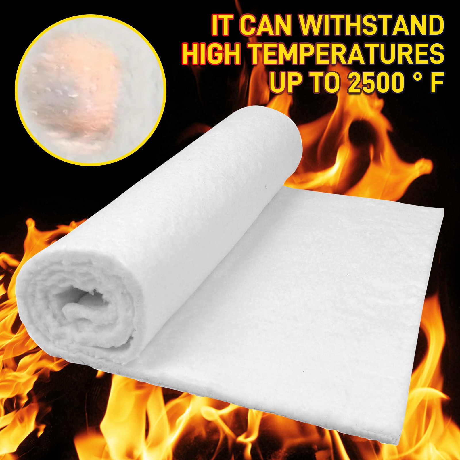 10mm white Ceramic Fiber Blanket Insulation High Temperature Fireproof Mat Pads