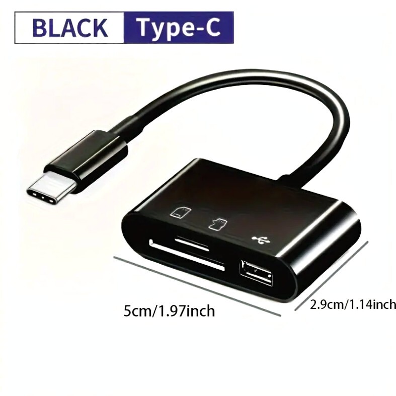 USB-C SD Card Reader Adapter For Android Apple MacBook Phones Cameras SDHC New