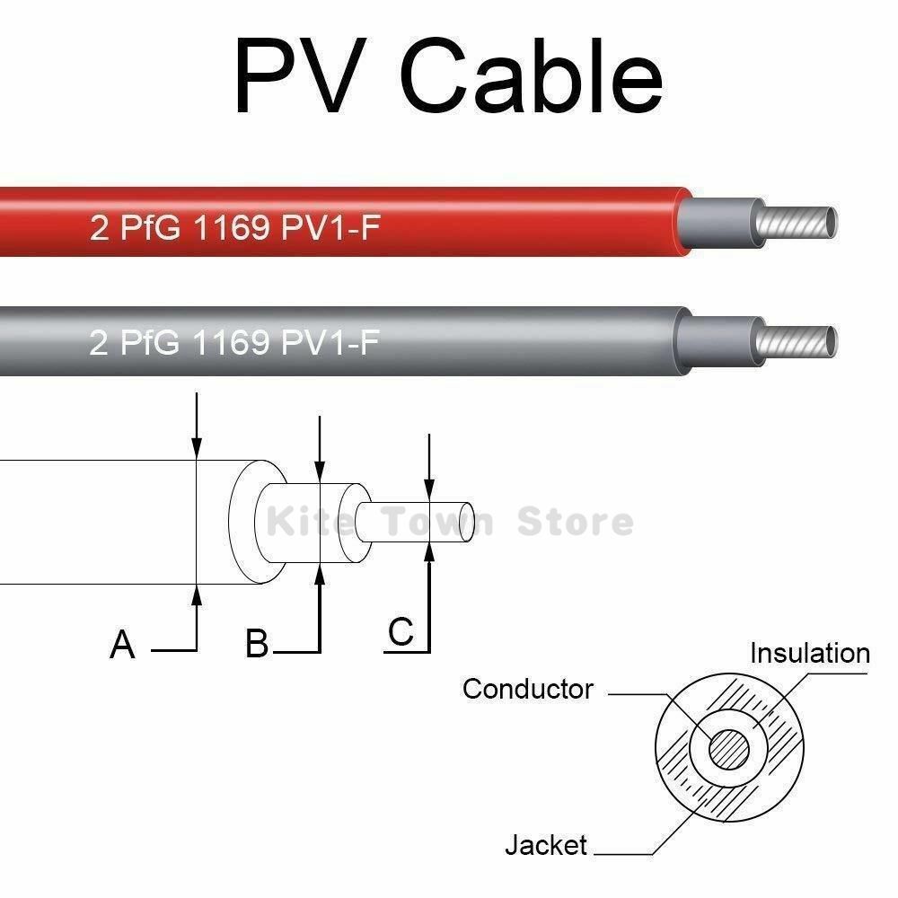 New 1 Pair Black + Red Solar Panel Extension Cable Wire Connector 12/10 AWG