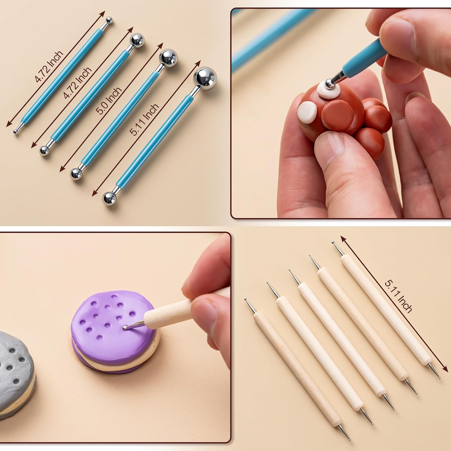 Clay Tools Kit, 27 PCS Pottery Tools,Practical Polymer Clay Sculpting Tools Kit
