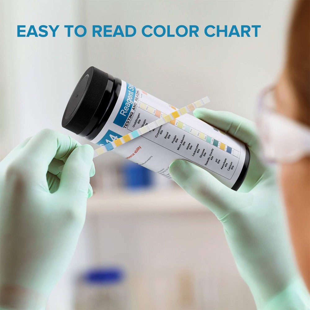 100PCS/Box URS-14 PH Test Strips Urinalysis Urine Analysis Test Reagent Strip US