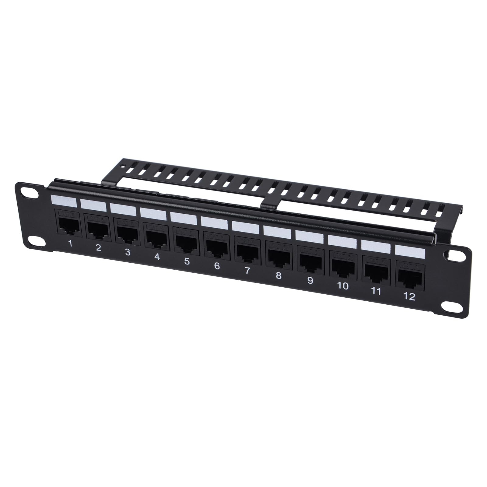 12Port Cat6 Patch Panel 1U Rack Mount Keystone Coupler DeskPi RackMate 10 In