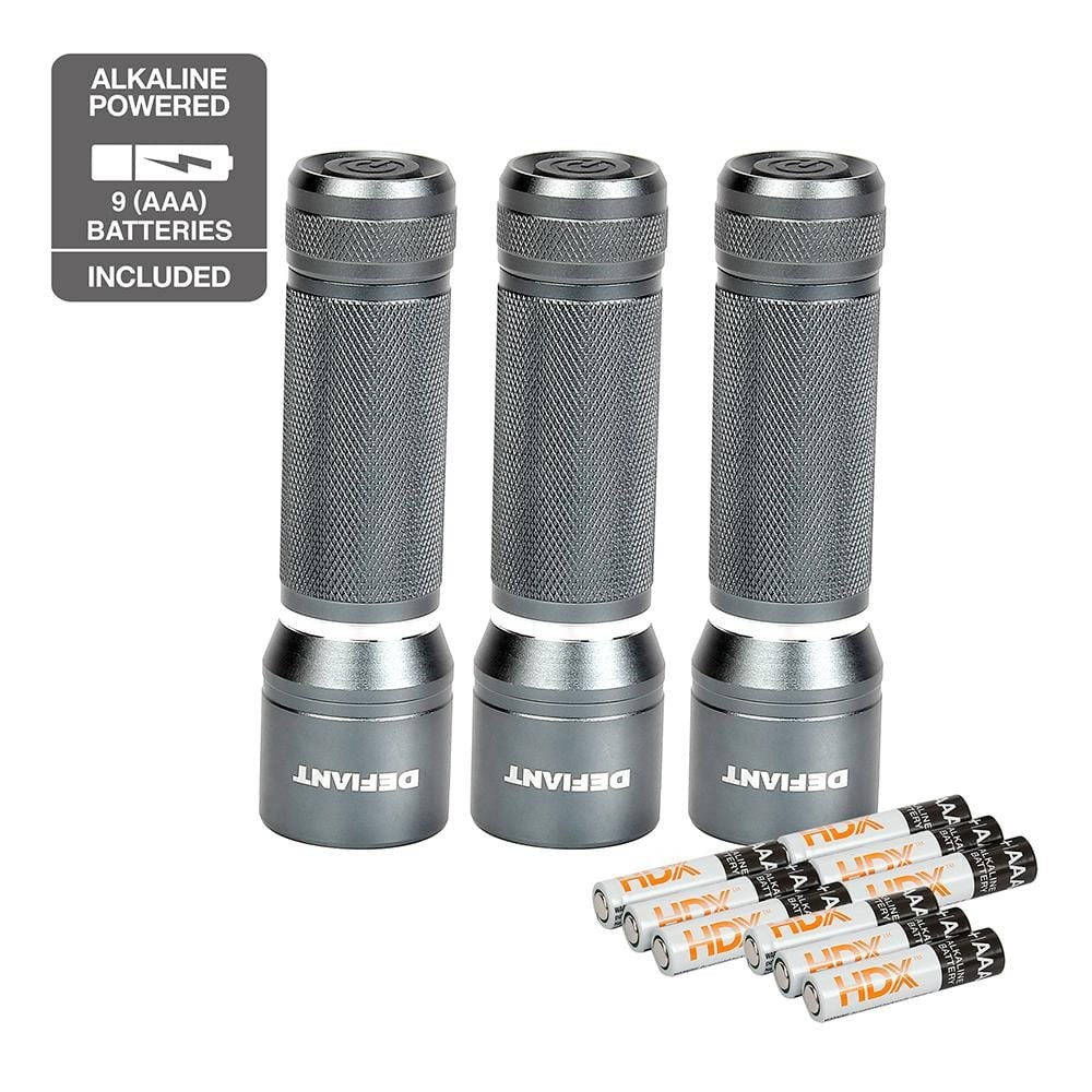 Defiant 300 Lumens Aluminum Flashlight (3-Pack)