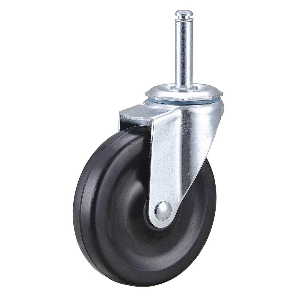 GRAINGER APPROVED F1RR04052S-S20 Stem Caster,4"dia,Rubber,115lb 32J794