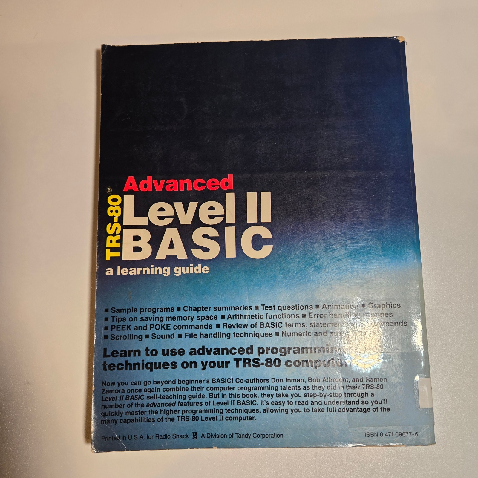 Radio Shack TRS-80 Advanced Level II Basic Don Inman Bob Albrecht Ex-Lib