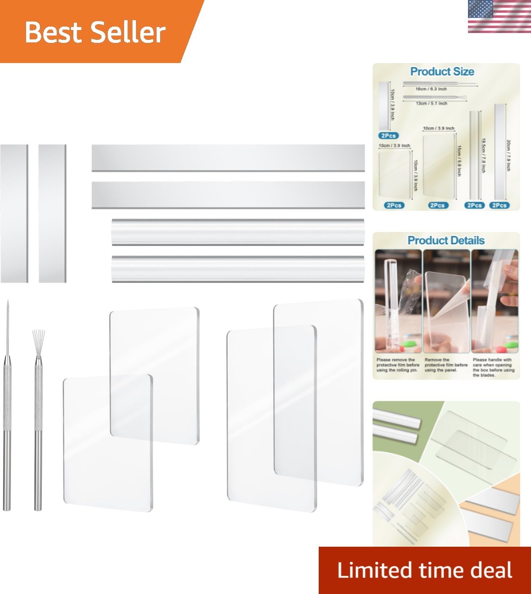 Complete Pottery Craft Kit: 12 PCS Acrylic Roller & Cutter Tools for Creatives